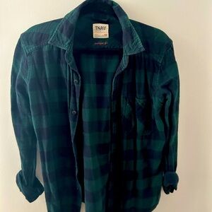 Artizia TNA Green and Black Plaid Flannel Shirt